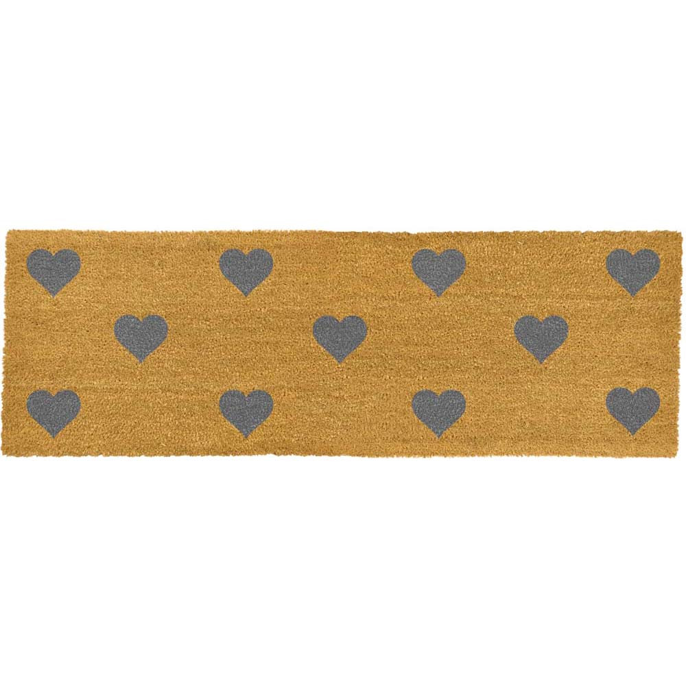 Artsy Patio Long Door Mat Grey Hearts Door Superstore®