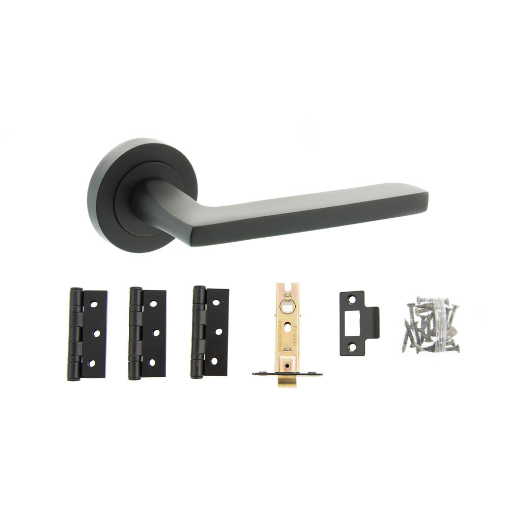 Atlantic Alaska Matt Black Door Handle Pack