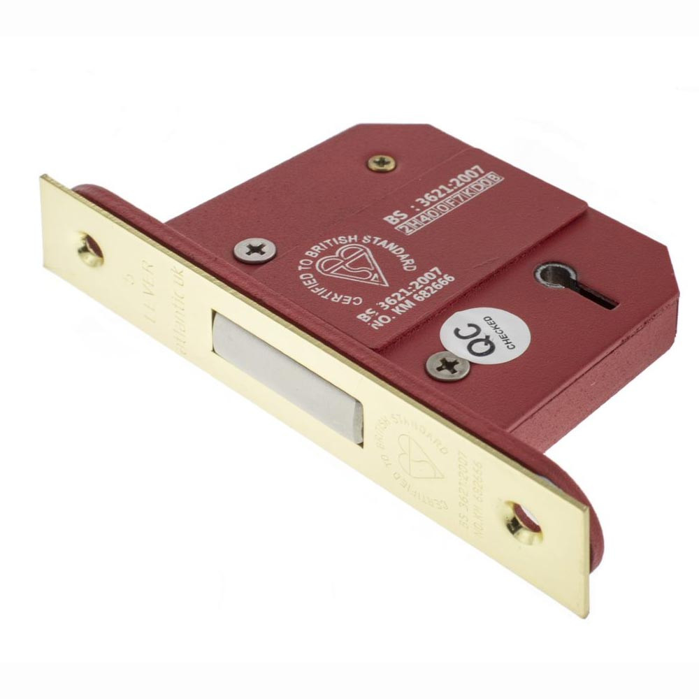 Atlantic 2.5 Inch 5 Lever Key Deadlock(BS) - Polished Brass | Door ...