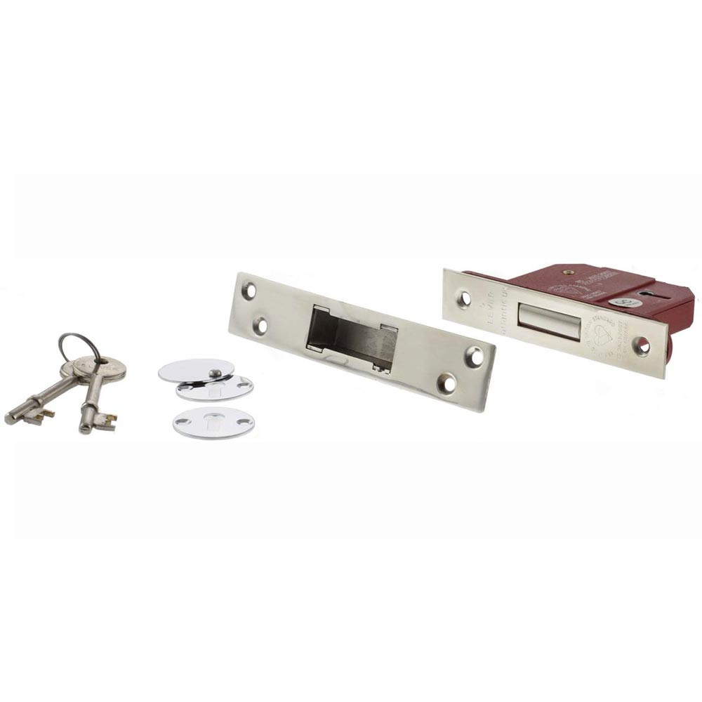 Atlantic 2.5 Inch 5 Lever Key Deadlock(BS) - Polished Chrome | Door ...