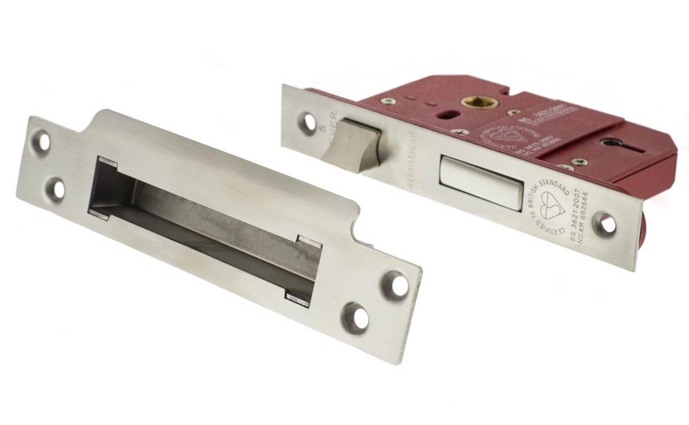 Atlantic 3 Inch 5 Lever Key Sashlock(BS) - Satin Chrome | Door Superstore®