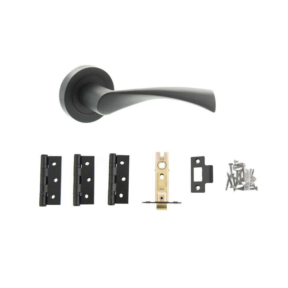 Atlantic Colorado Matt Black Door Handle Pack