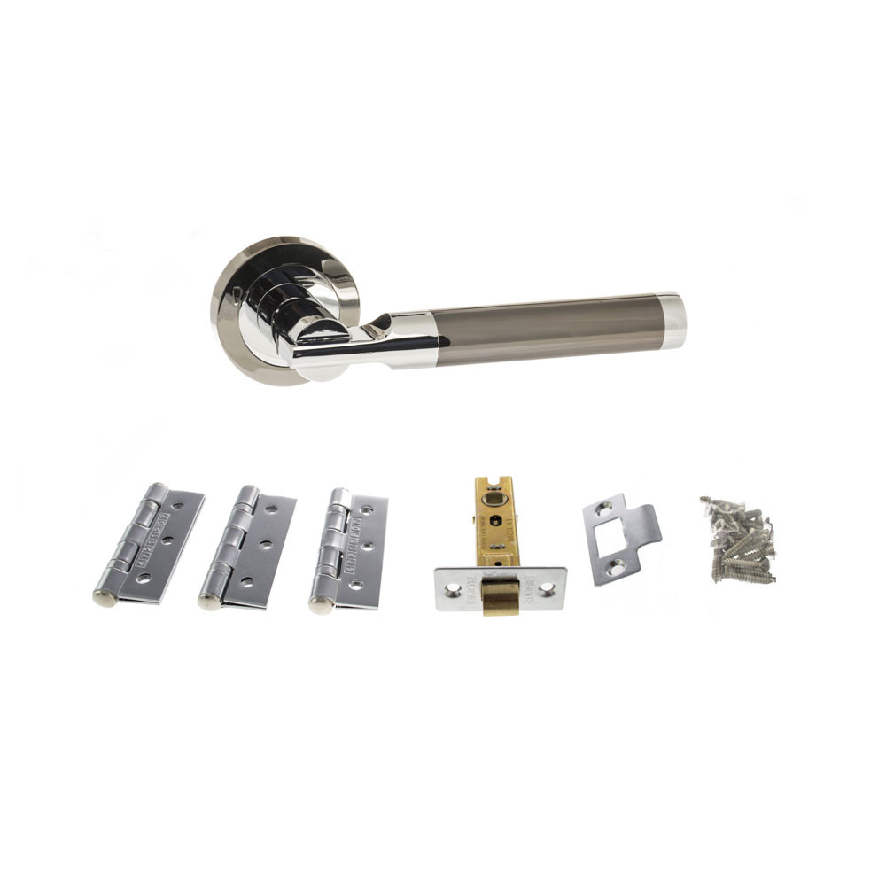 Atlantic Dakota Black Nickel/Polished Chrome Door Handle Pack