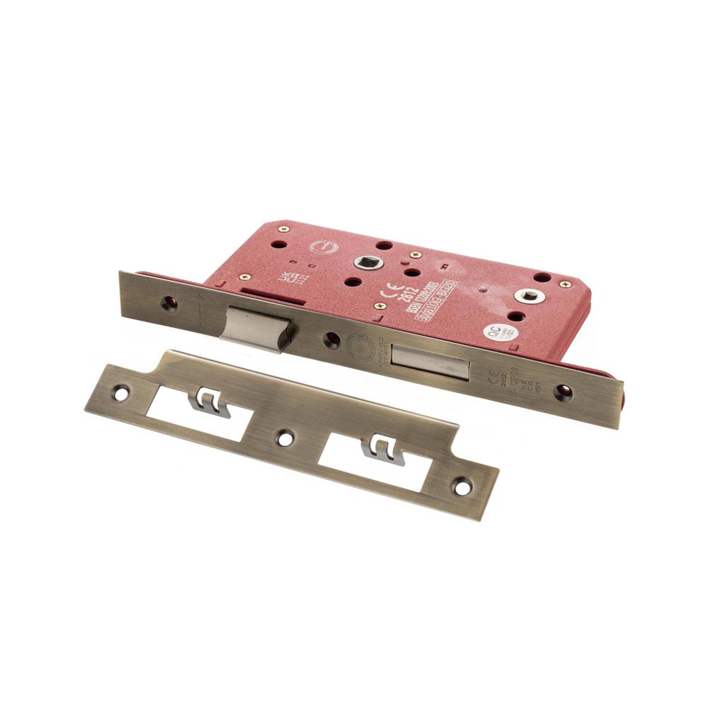 Atlantic DIN Bathroom Lock Double Turn - Antique Brass