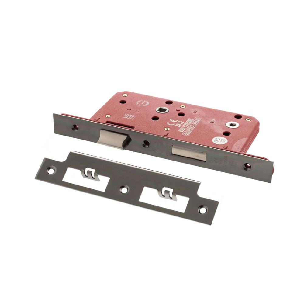 Atlantic DIN Bathroom Lock Double Turn - Black Nickel