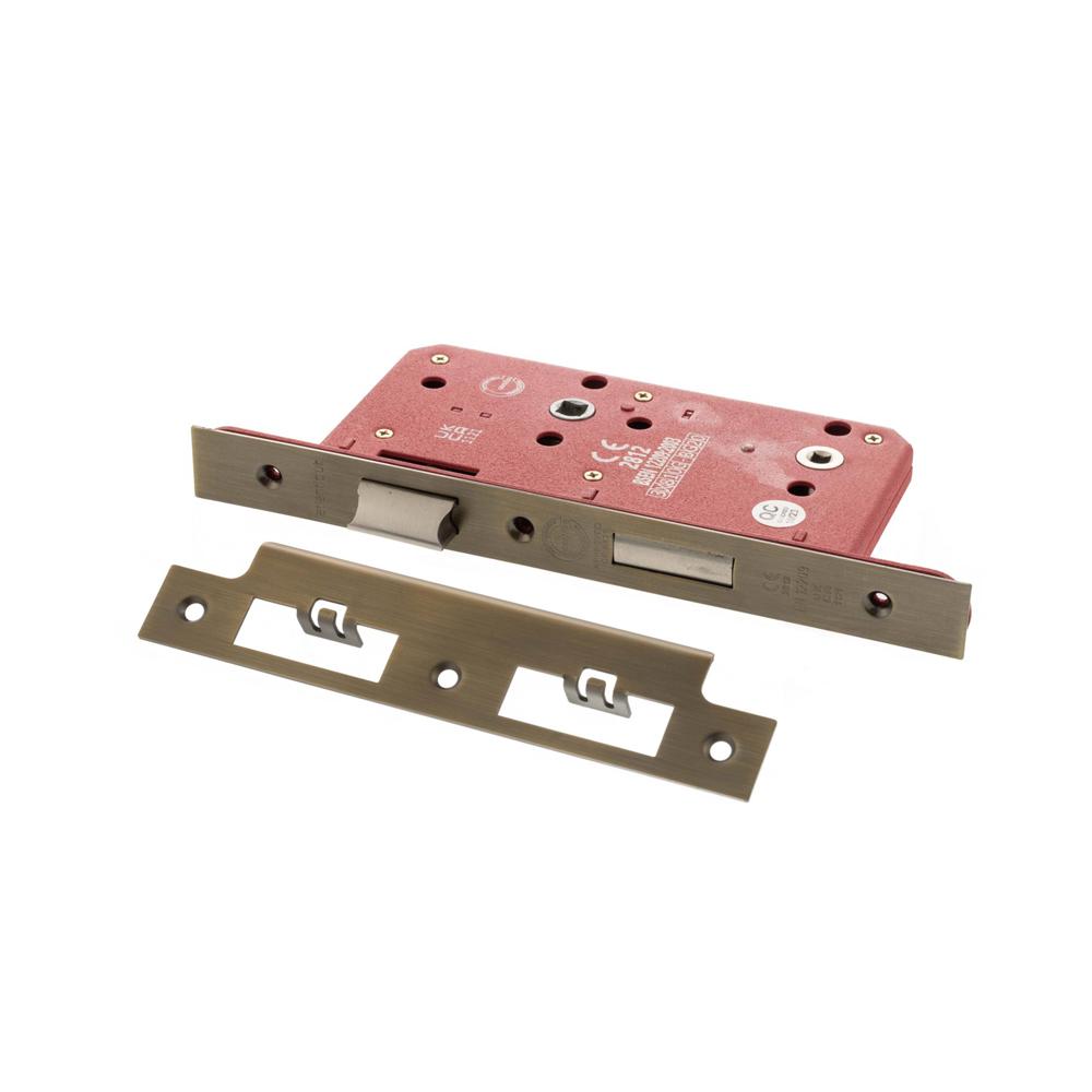 Atlantic DIN Bathroom Lock Double Turn - Matt Antique Brass