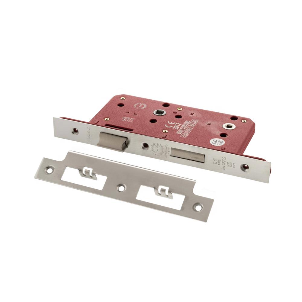 Atlantic DIN Bathroom Lock Double Turn - Polished Chrome