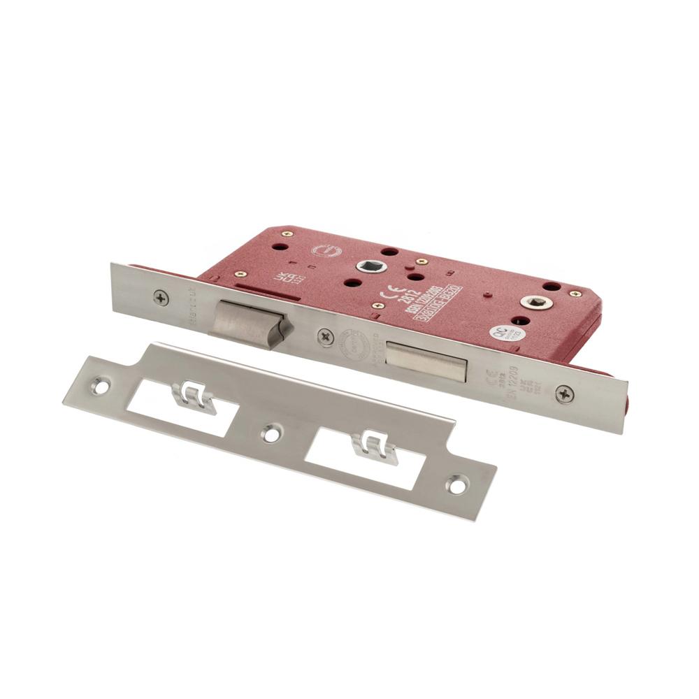 Atlantic DIN Bathroom Lock Double Turn - Polished Stainless Steel