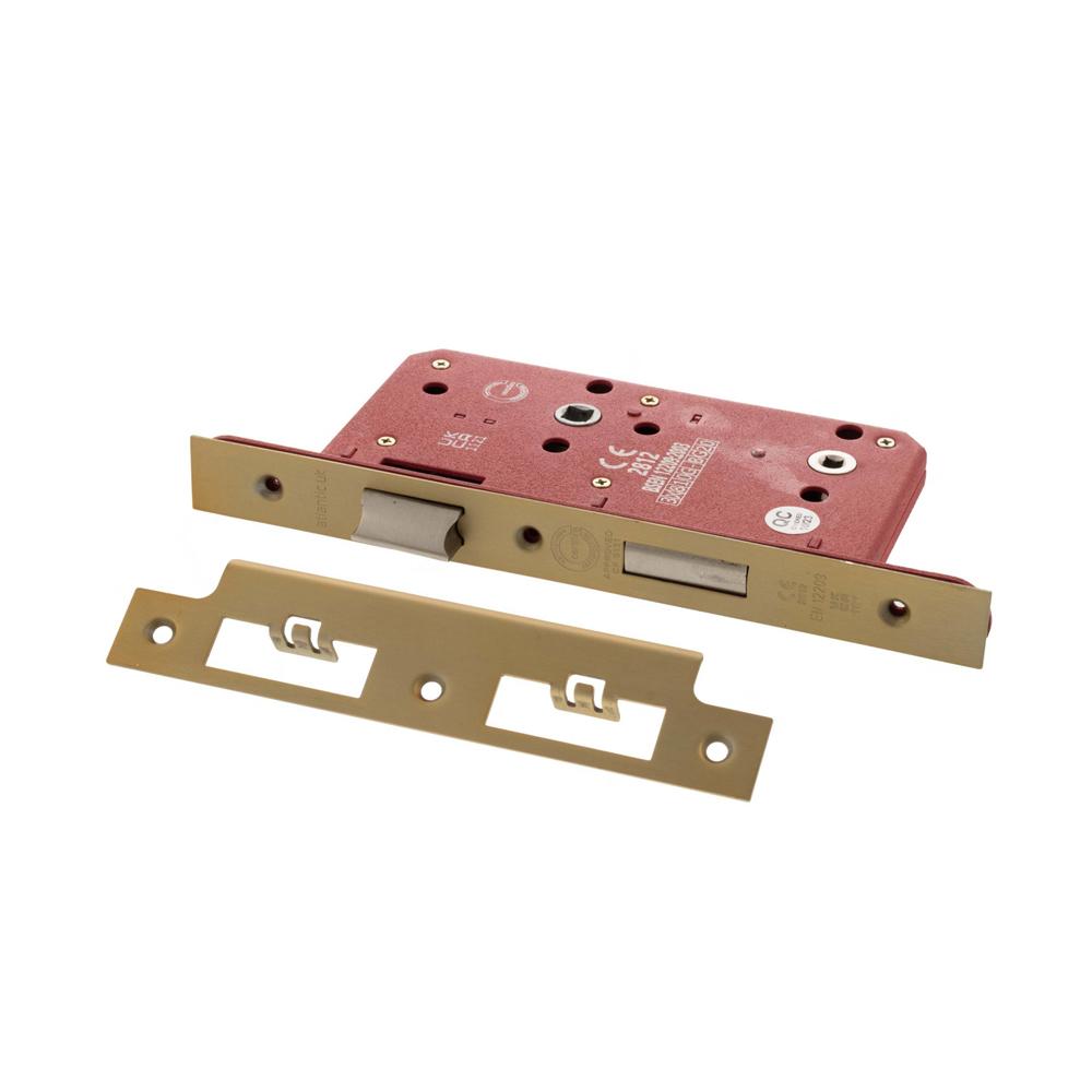 Atlantic DIN Bathroom Lock Double Turn - Satin Brass