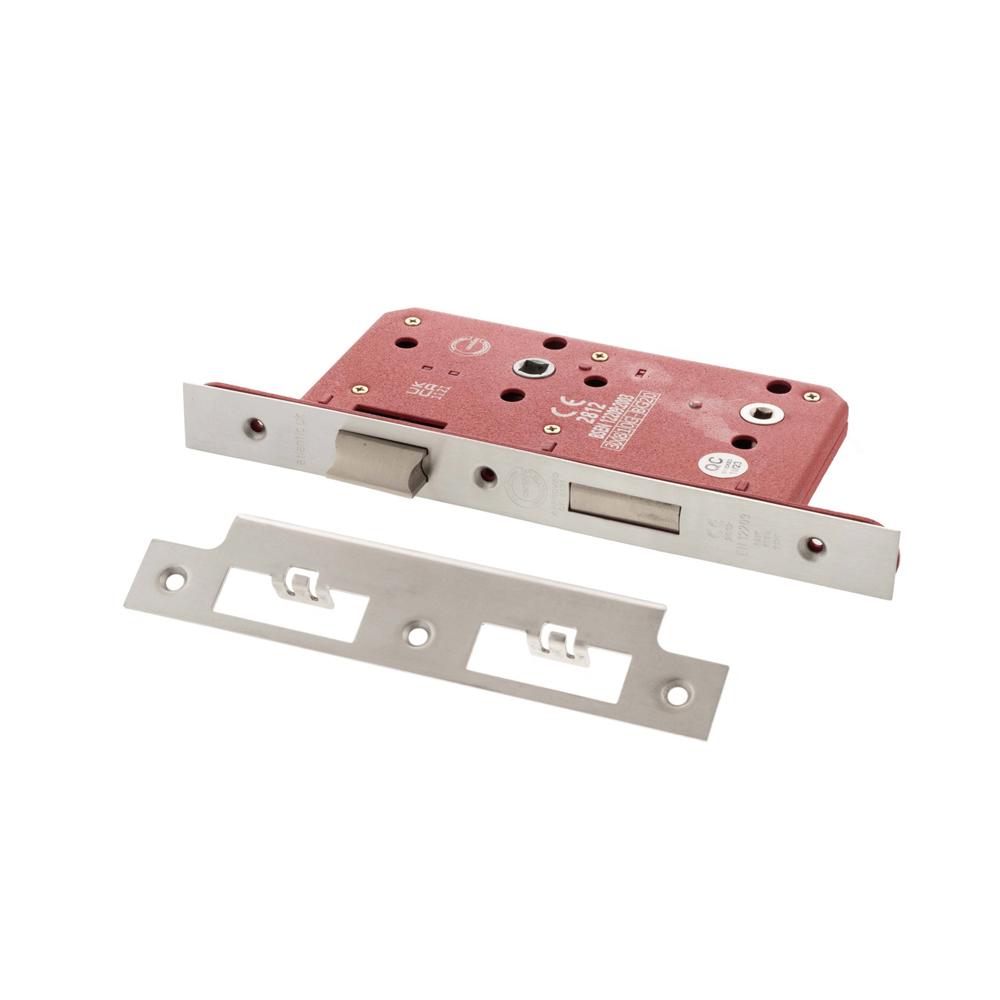 Atlantic DIN Bathroom Lock Double Turn - Satin Chrome