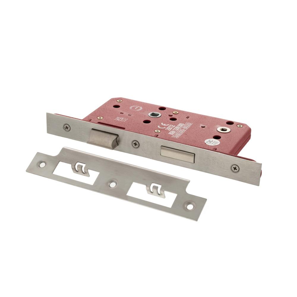 Atlantic DIN Bathroom Lock Double Turn - Satin Stainless Steel