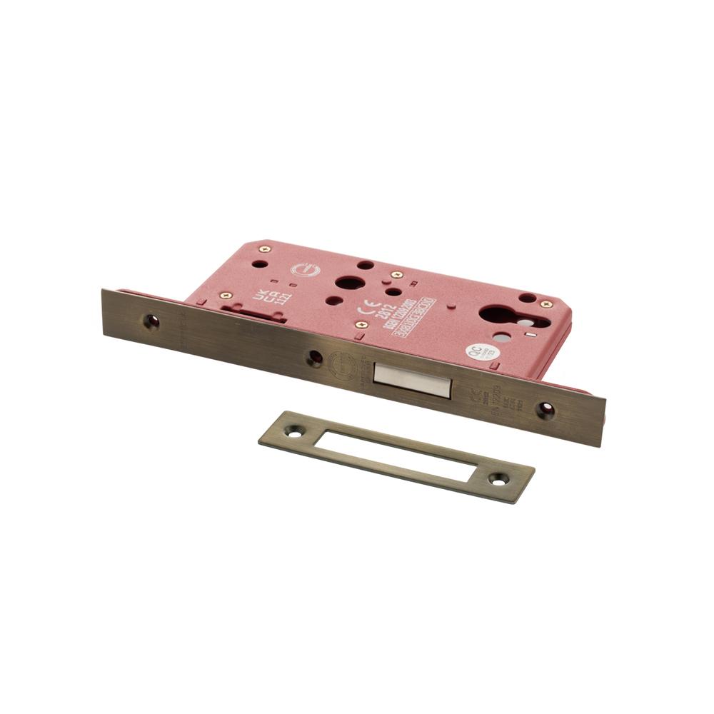 Atlantic DIN Euro Profile Deadlock Double Throw - Antique Brass