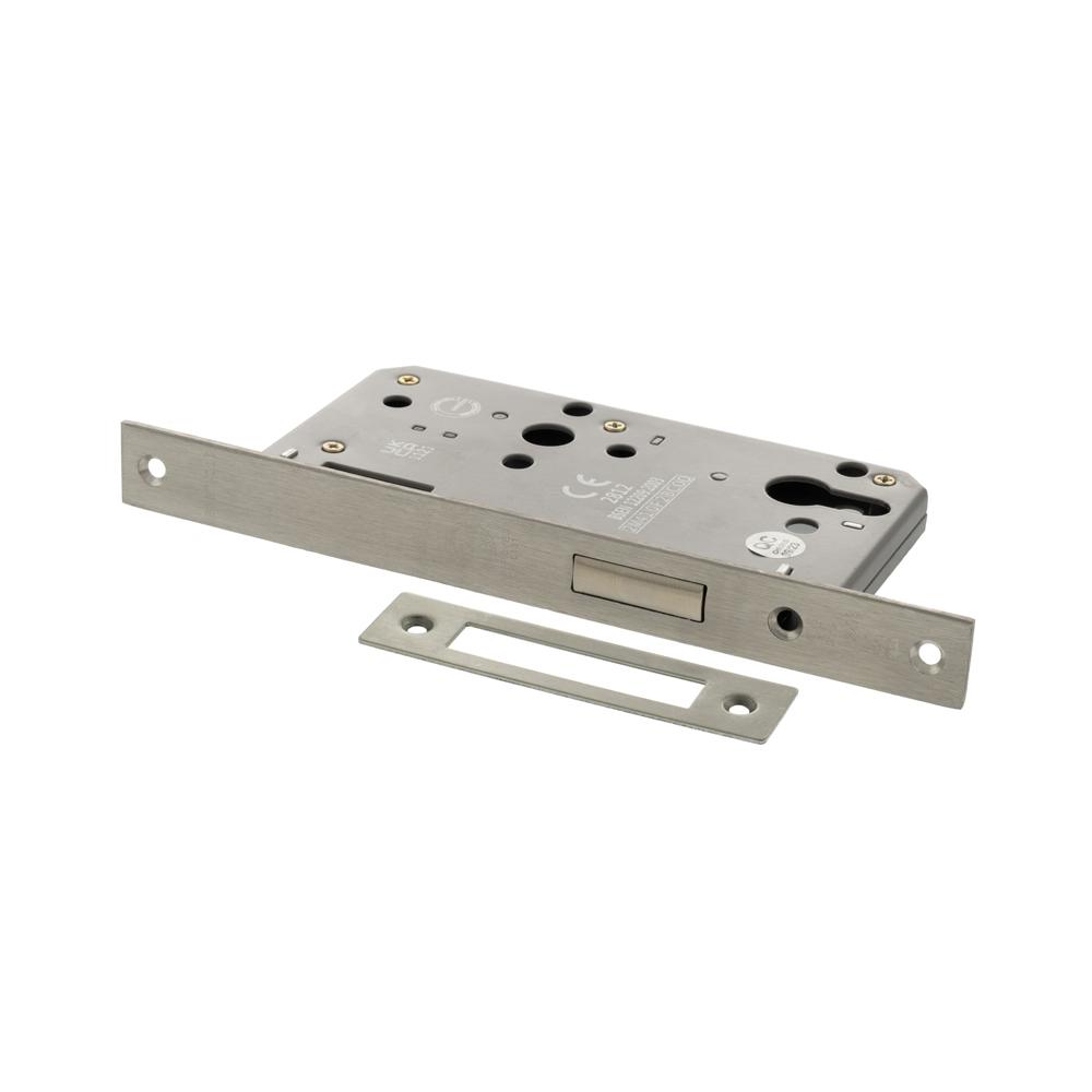Atlantic DIN Euro Profile Deadlock Double Throw - Satin Stainless Steel