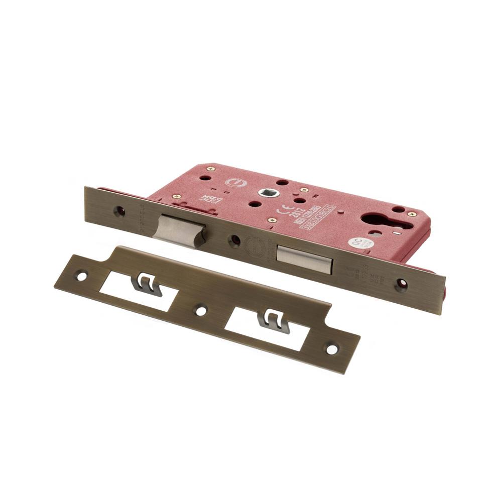Atlantic DIN Euro Profile Sashlock Double Throw - Matt Antique Brass