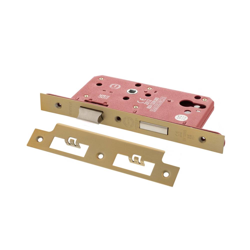 Atlantic DIN Euro Profile Sashlock Double Throw - Satin Brass