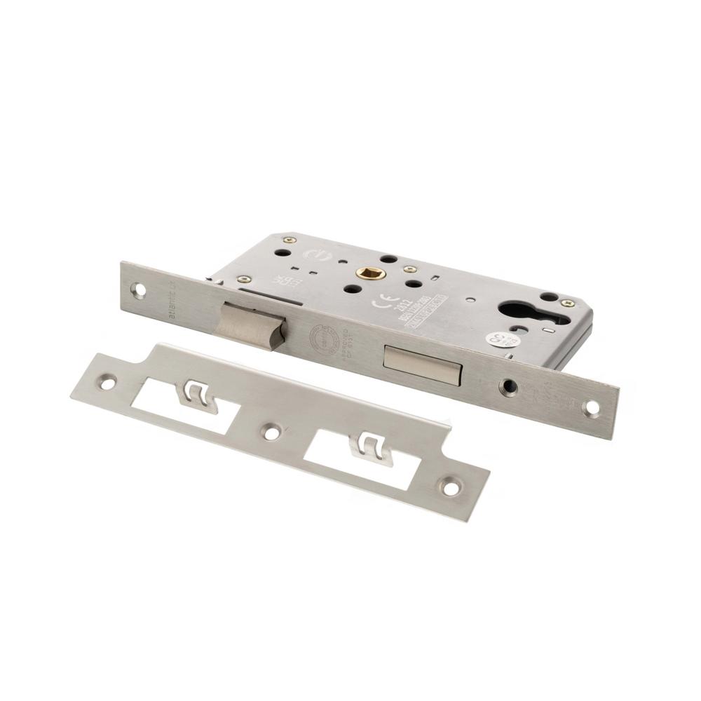 Atlantic DIN Euro Profile Sashlock Double Throw - Satin Stainless Steel