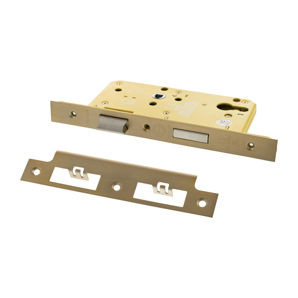 Atlantic DIN Heavy Duty Euro Profile Sashlock Double Throw - Matt Antique Brass