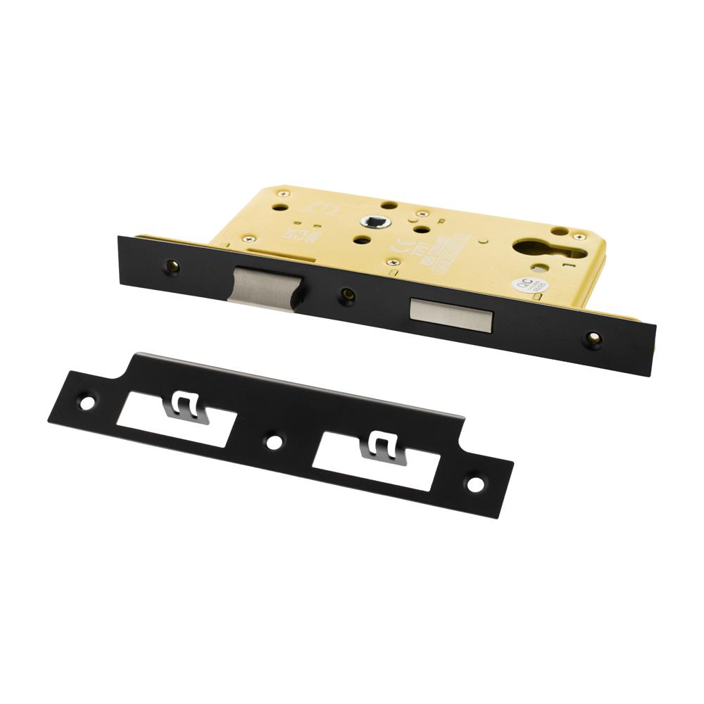 Atlantic DIN Heavy Duty Euro Profile Sashlock Double Throw - Matt Black
