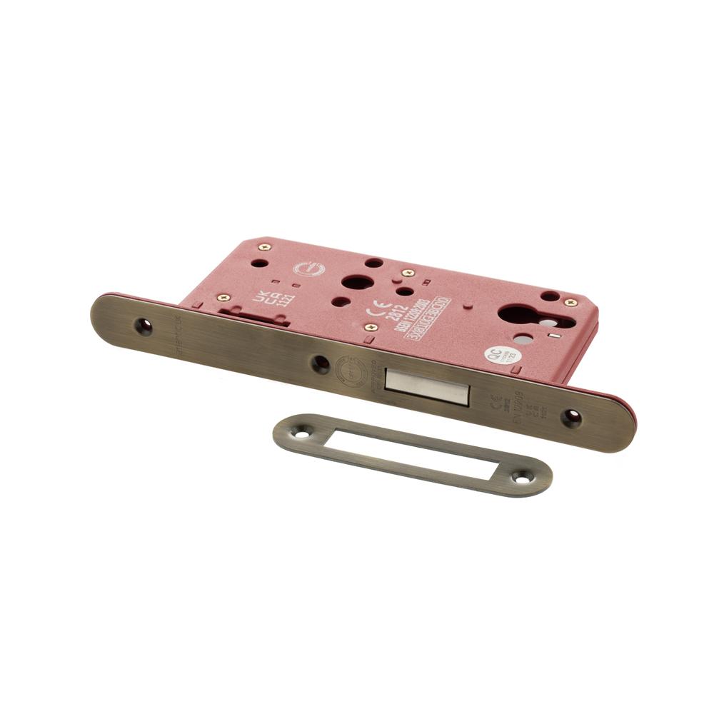 Atlantic DIN Radius Euro Profile Deadlock Double Throw - Antique Brass