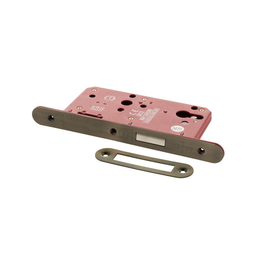Atlantic DIN Radius Euro Profile Deadlock Double Throw - Matt Antique Brass