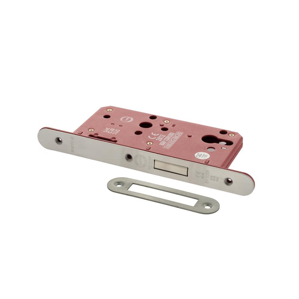Atlantic DIN Radius Euro Profile Deadlock Double Throw - Satin Chrome