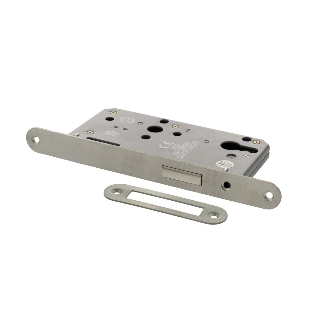 Atlantic DIN Radius Euro Profile Deadlock Double Throw - Satin Stainless Steel
