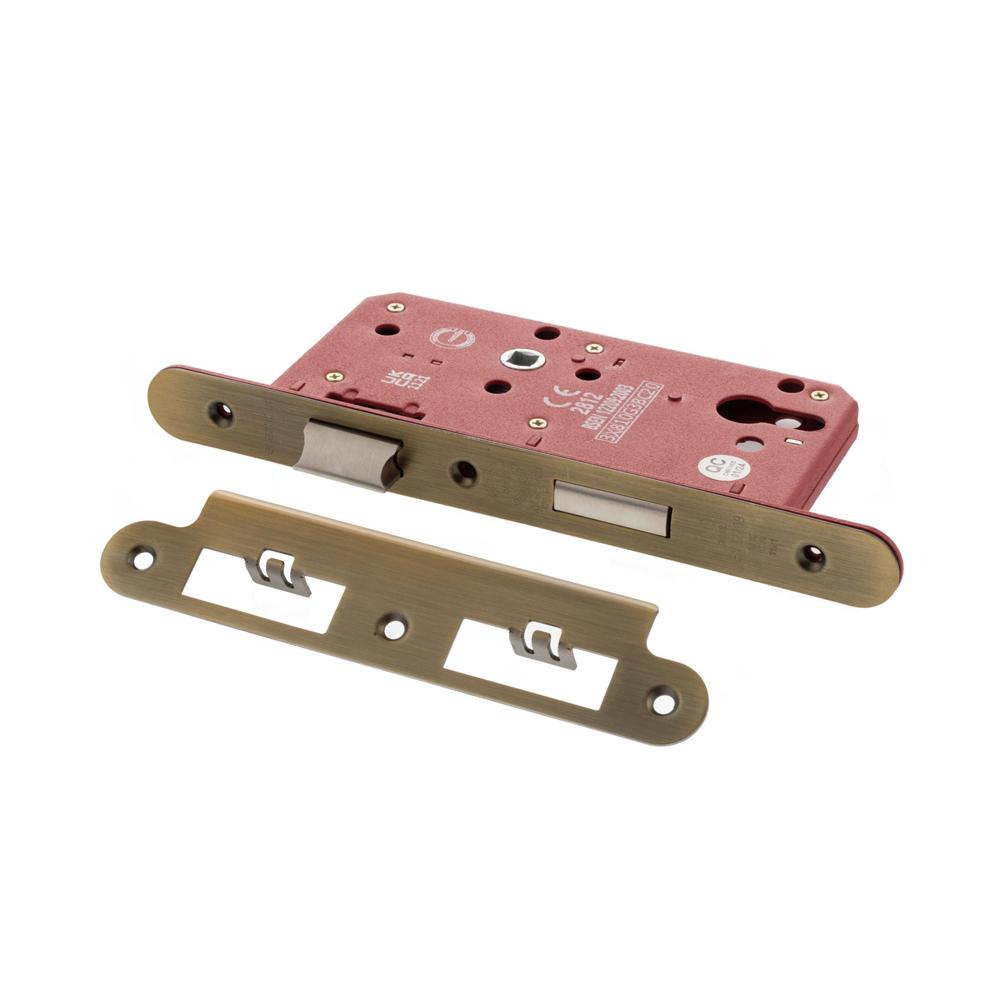Atlantic DIN Radius Euro Profile Sashlock Double Throw - Matt Antique Brass