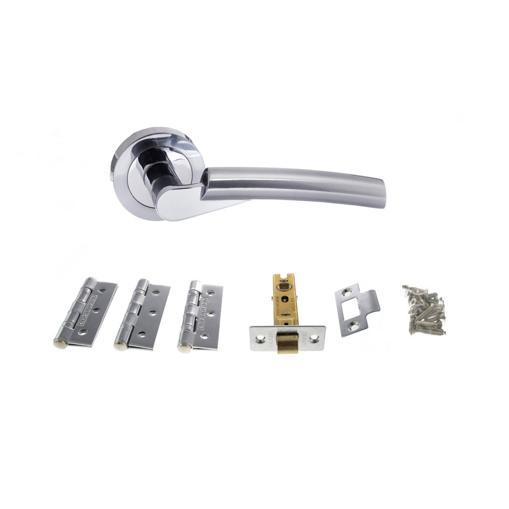 Atlantic Florida Satin Chrome/Polished Chrome Door Handle Pack