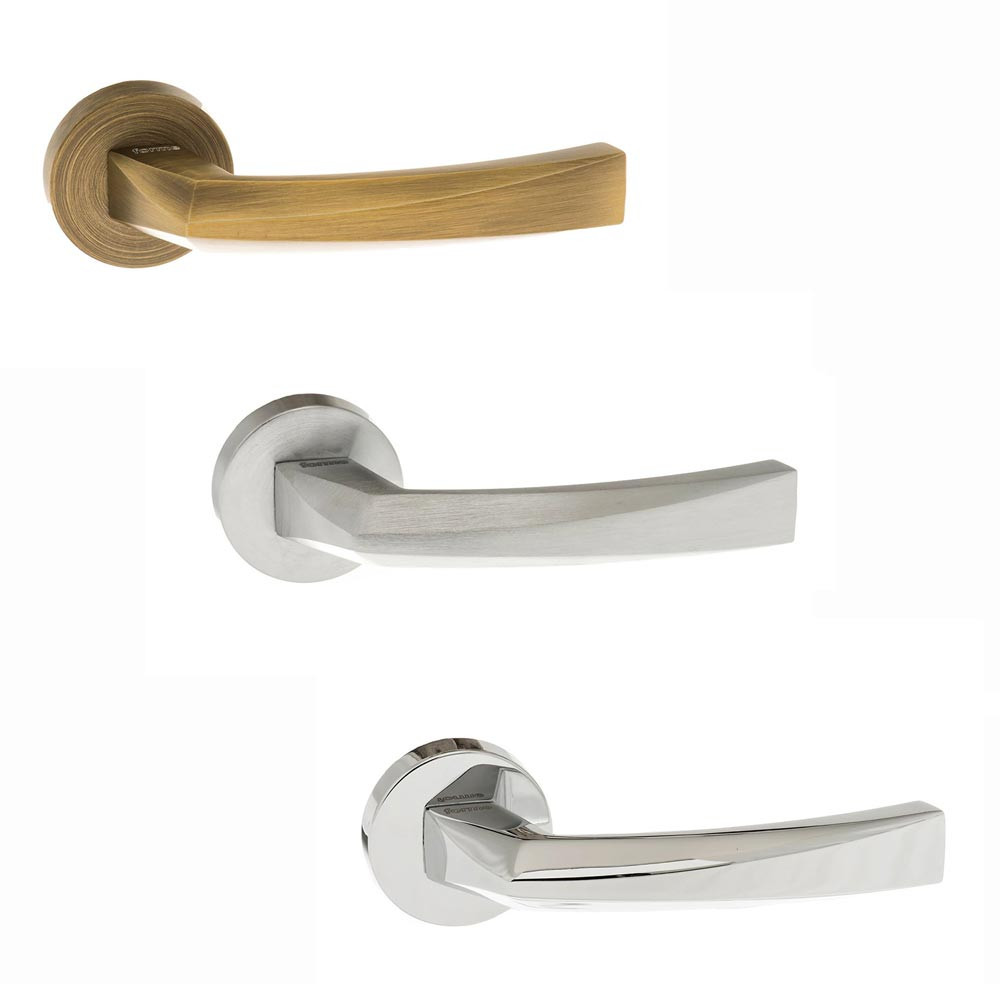 Atlantic Forme Crystal Designer Lever on Minimal Round Rose Internal Door Handle