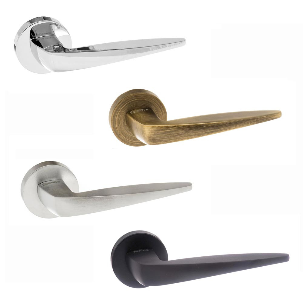 Atlantic Forme Foglia Designer Lever on Minimal Round Rose Internal Door Handle