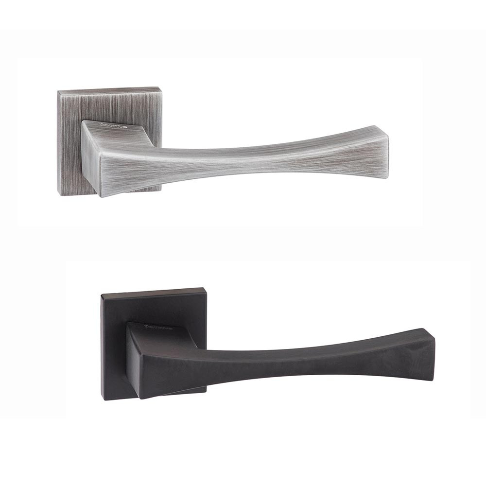 Atlantic Forme Artemide Designer Lever on Minimal Square Rose Internal Door Handle