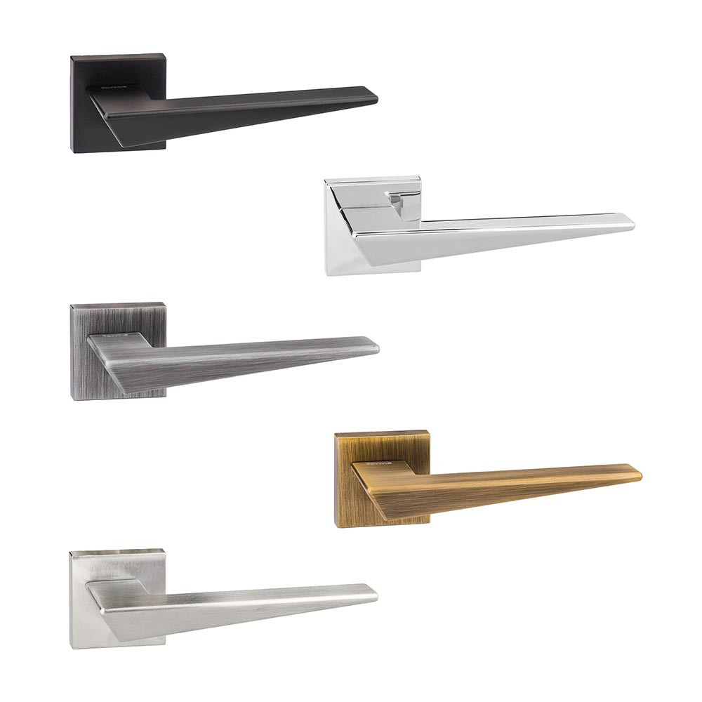 Atlantic Forme Naxos Designer Lever on Minimal Square Rose Internal Door Handle