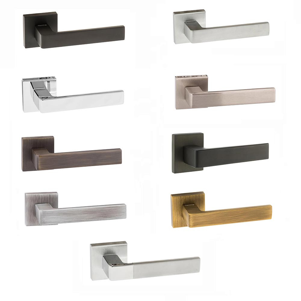 Atlantic Forme Asti Designer Lever on Minimal Square Rose Internal Door Handle