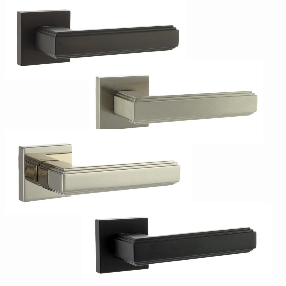 Atlantic Forme Alila Designer Lever on Minimal Square Rose Internal Door Handle
