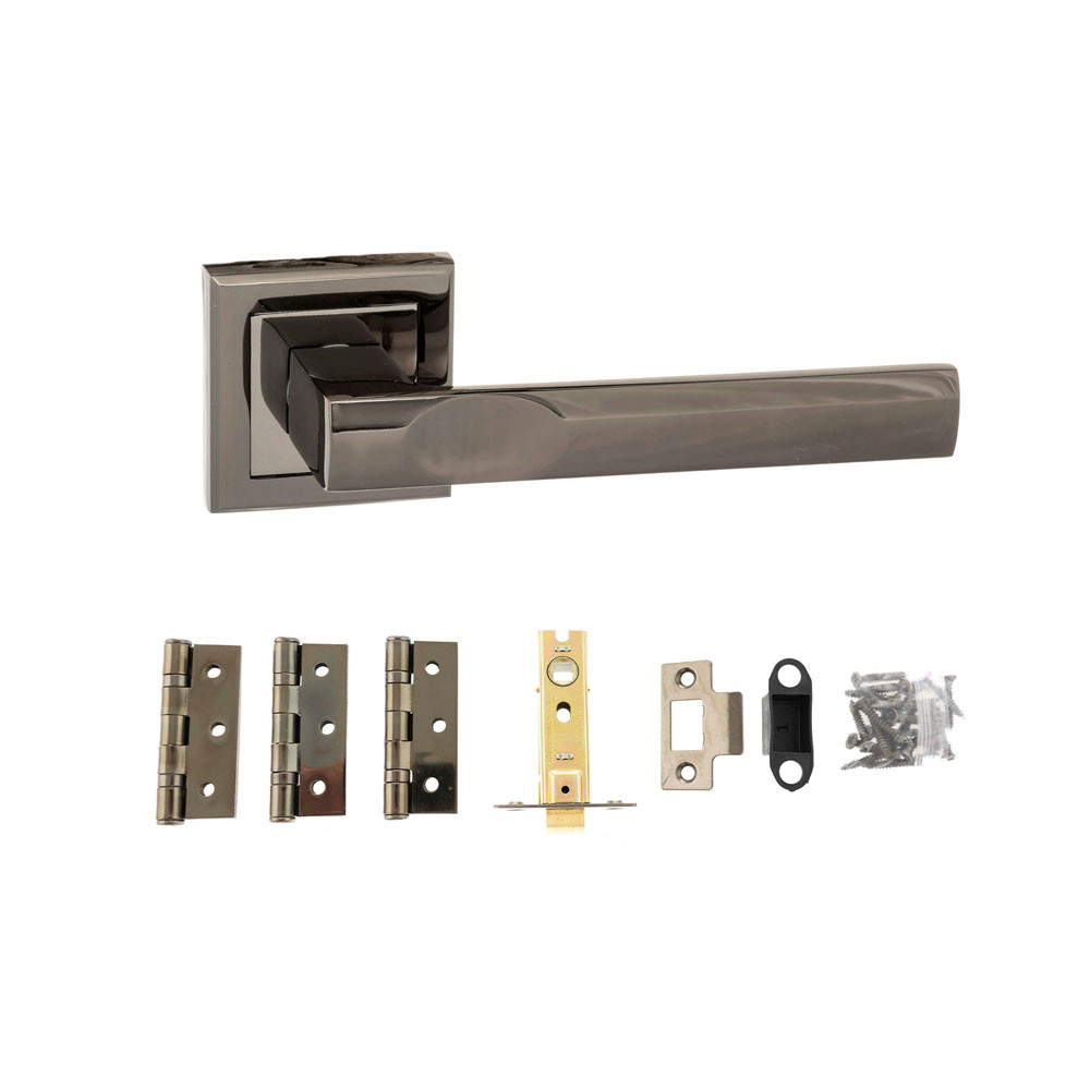 Atlantic Kansas Black Nickel Door Handle Pack