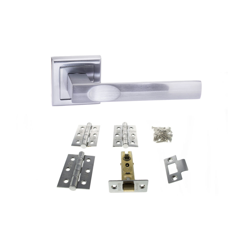 Atlantic Kansas Satin Chrome Door Handle Pack