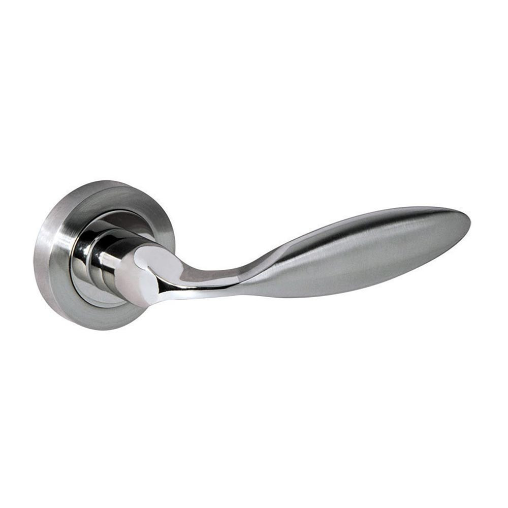 Atlantic Mediterranean Ibiza Lever on Round Rose Internal Door Handle - Satin Nickel/Polished Nickel