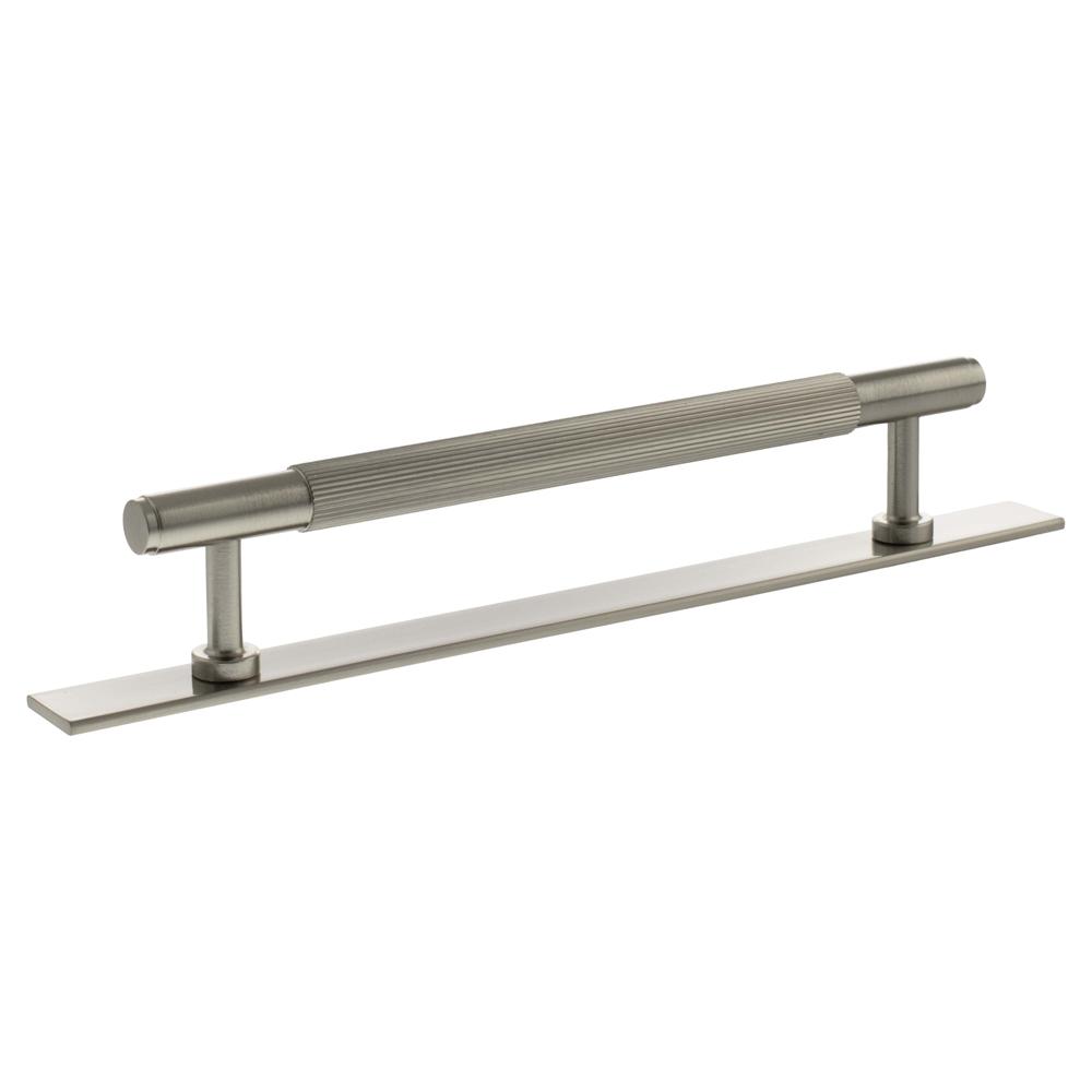 Atlantic Millhouse Battersea Linear T-Bar Cabinet Pull Handle on Backplate - Satin Nickel