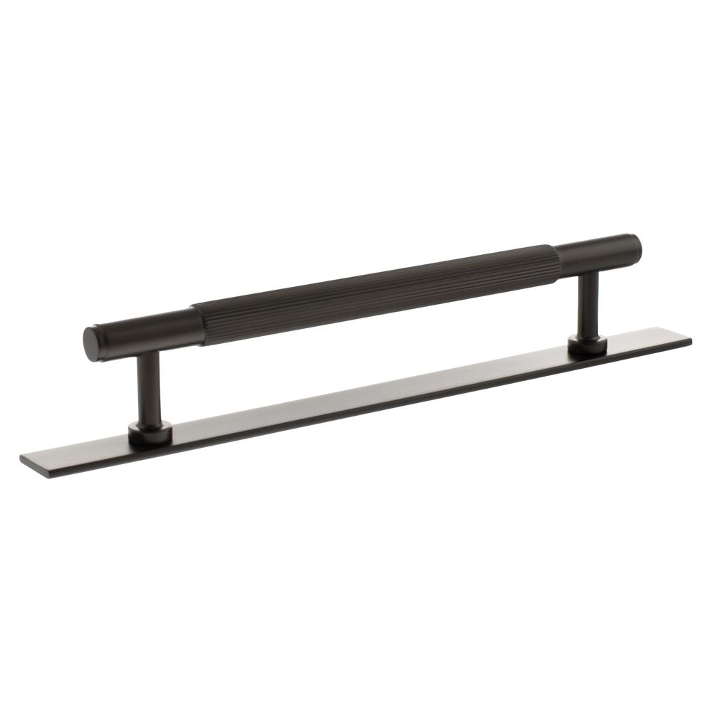 Atlantic Millhouse Battersea Linear T-Bar Cabinet Pull Handle on Backplate - Urban Dark Bronze