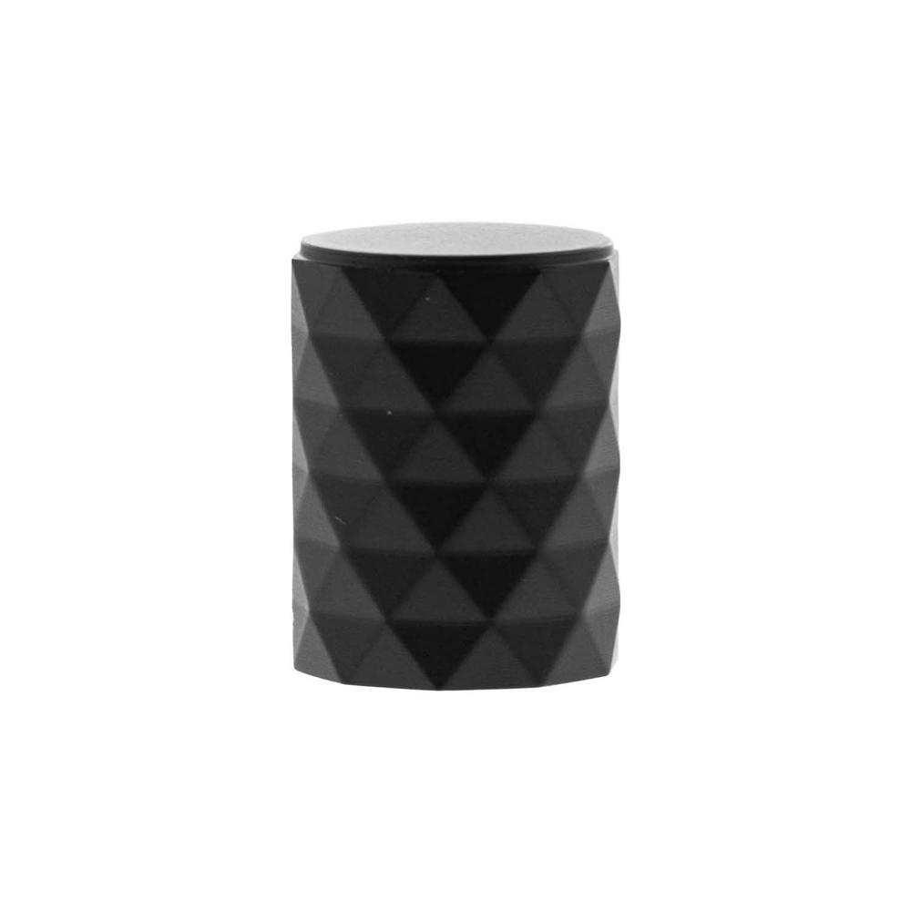 Atlantic Millhouse Chrysler Diamond Cylinder Cabinet Knob Handle - Matt Black