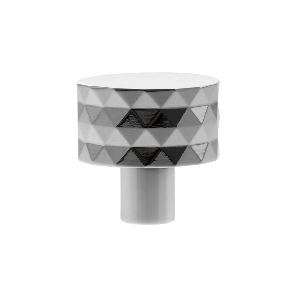 Atlantic Millhouse Chrysler Diamond Round Cabinet Knob Handle - Polished Chrome