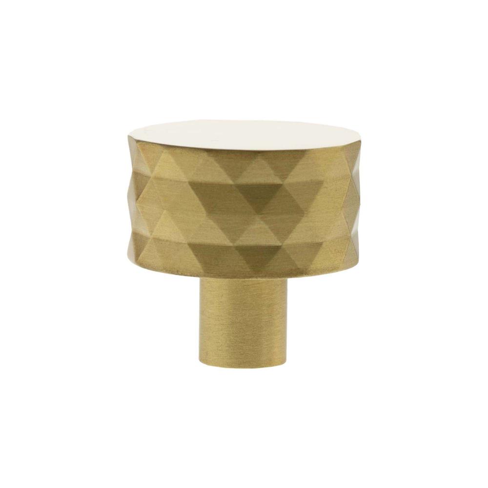 Atlantic Millhouse Chrysler Diamond Round Cabinet Knob Handle - Satin Brass