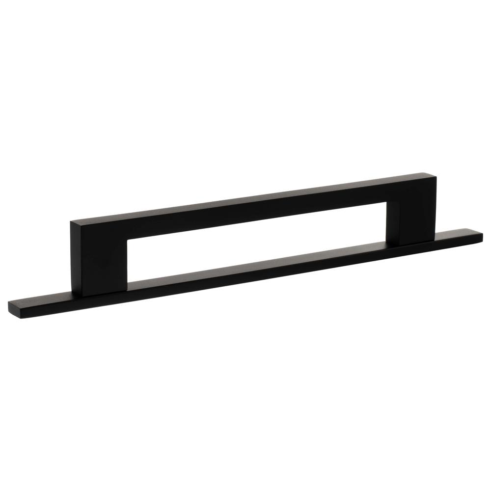 Atlantic Millhouse Empire Slim Cabinet Pull Handle on Backplate - Matt Black