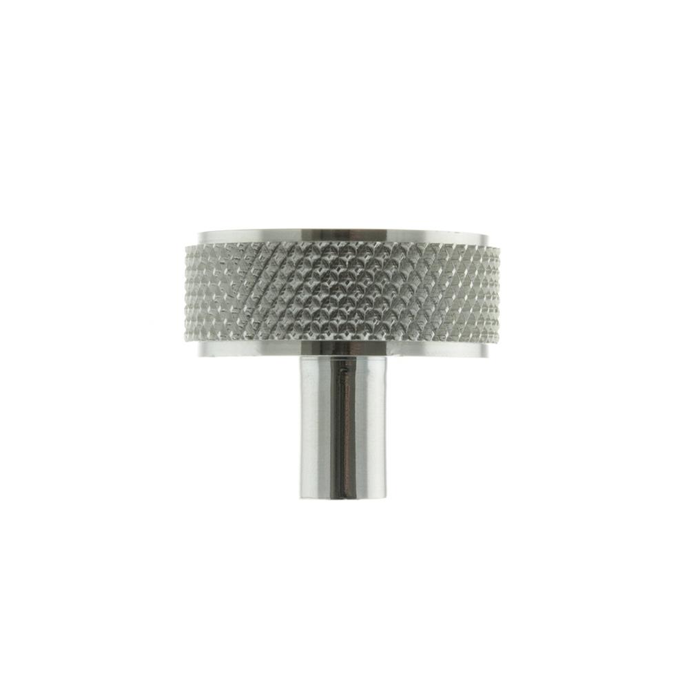 Atlantic Millhouse Hargreaves Disc Knurled Cabinet Knob on Concealed Fix - Polished Chrome
