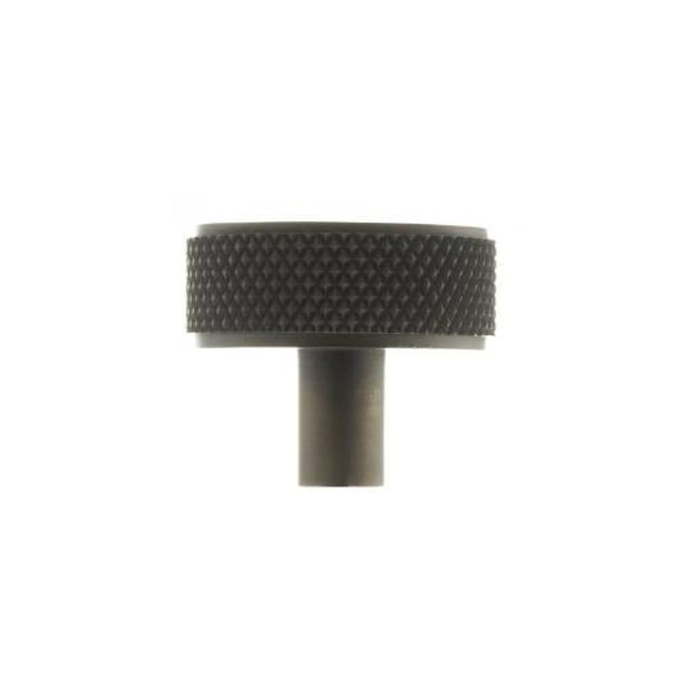 Atlantic Millhouse Hargreaves Disc Knurled Cabinet Knob on Concealed Fix - Urban Dark Bronze