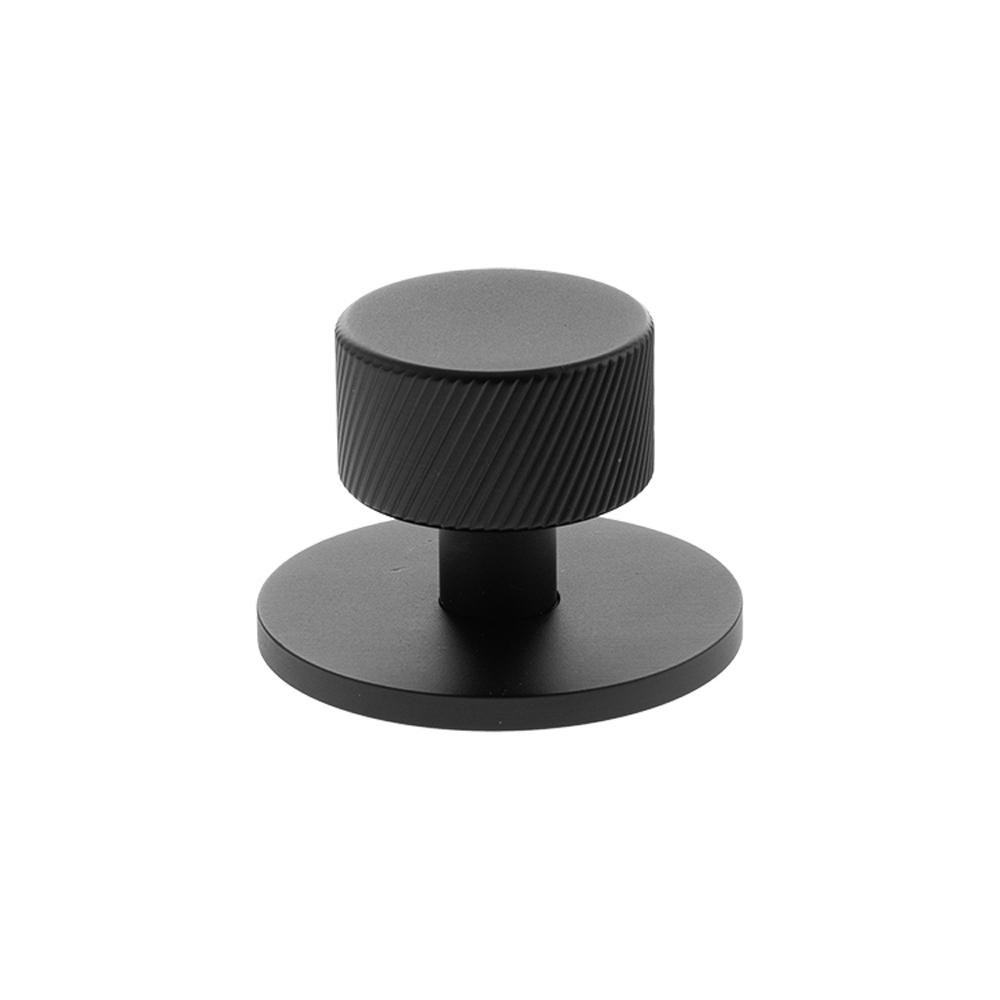Atlantic Millhouse Paddington Spiral Round Cabinet Knob Handle on Backplate - Matt Black