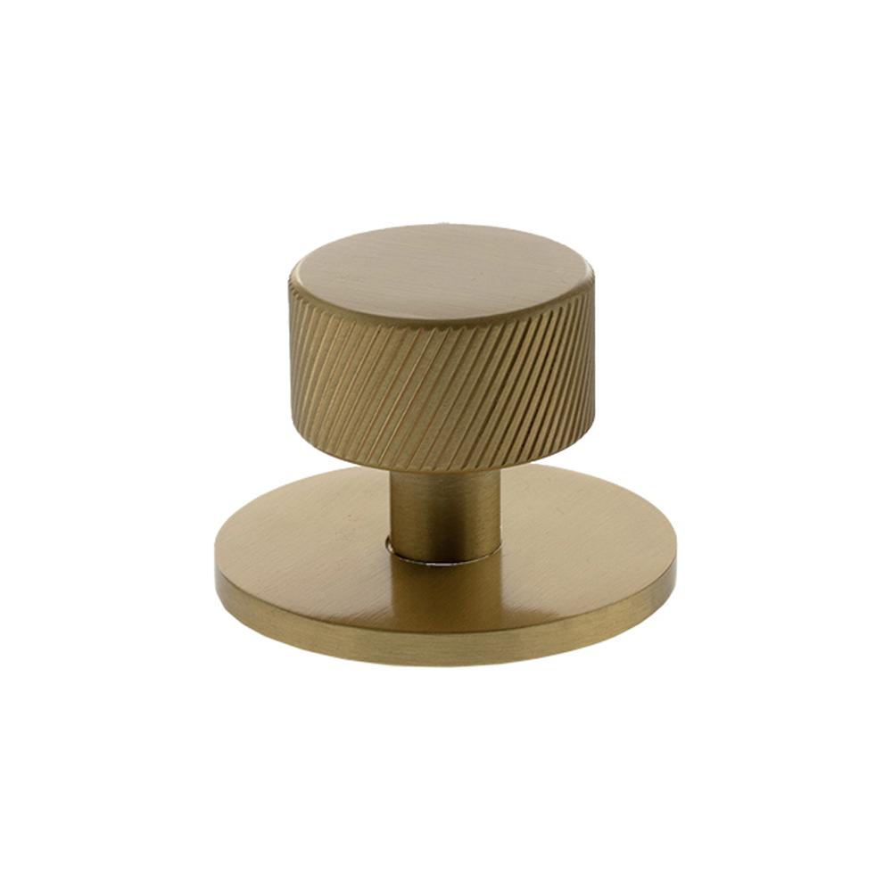Atlantic Millhouse Paddington Spiral Round Cabinet Knob Handle on Backplate - Satin Brass