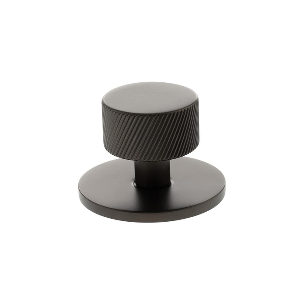 Atlantic Millhouse Paddington Spiral Round Cabinet Knob Handle on Backplate - Urban Dark Bronze