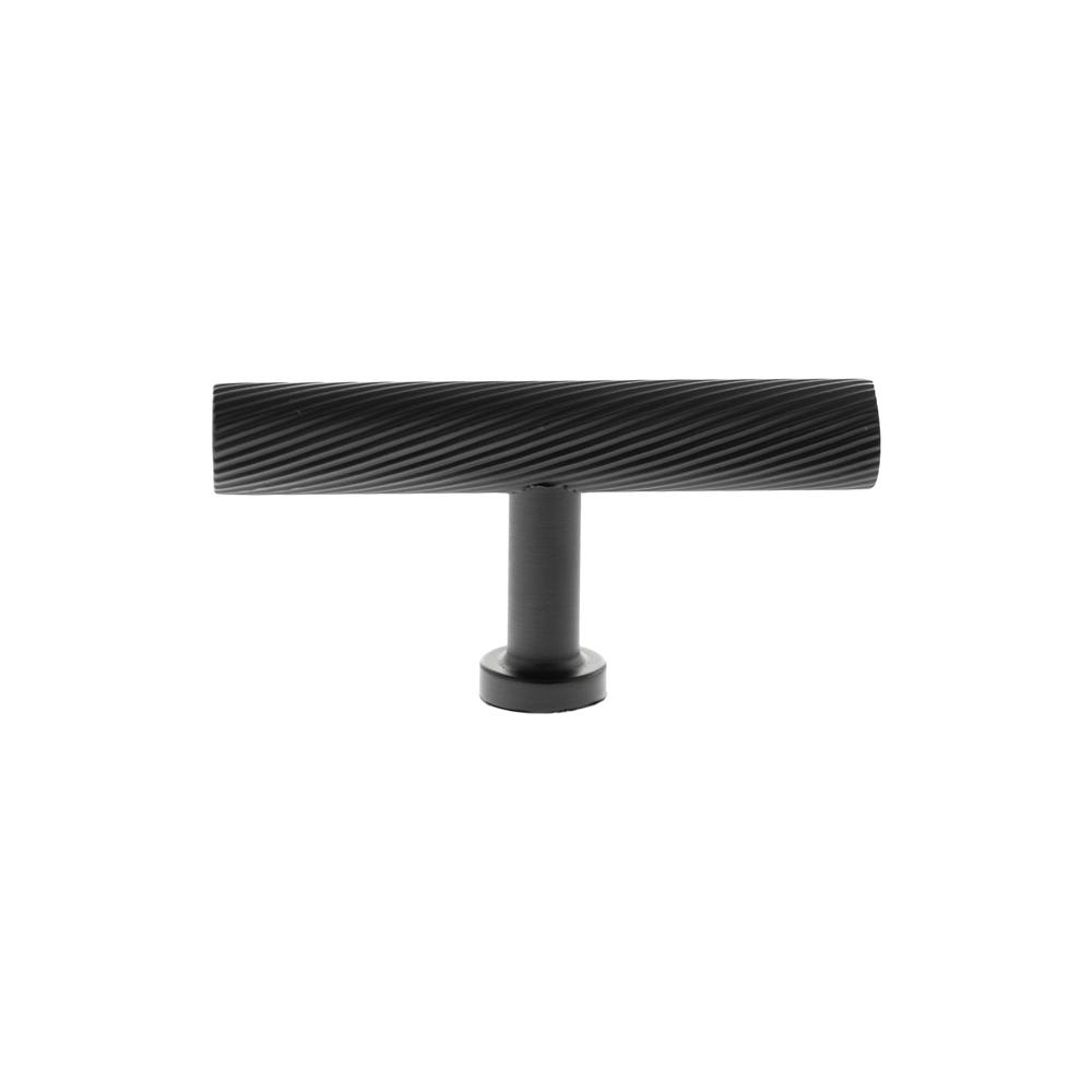 Atlantic Millhouse Paddington Spiral T-Bar Cabinet Knob Handle - Matt Black