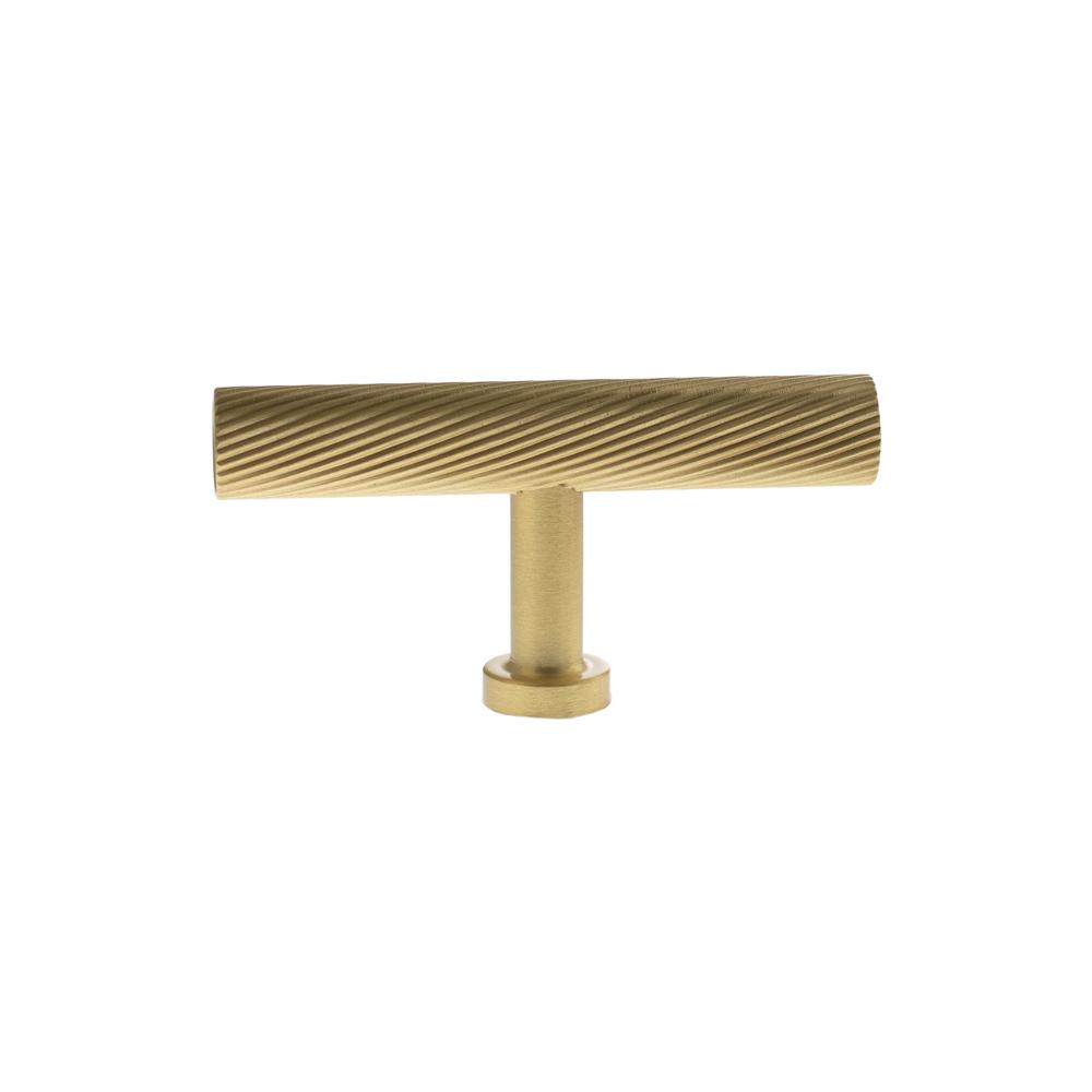 Atlantic Millhouse Paddington Spiral T-Bar Cabinet Knob Handle - Satin Brass